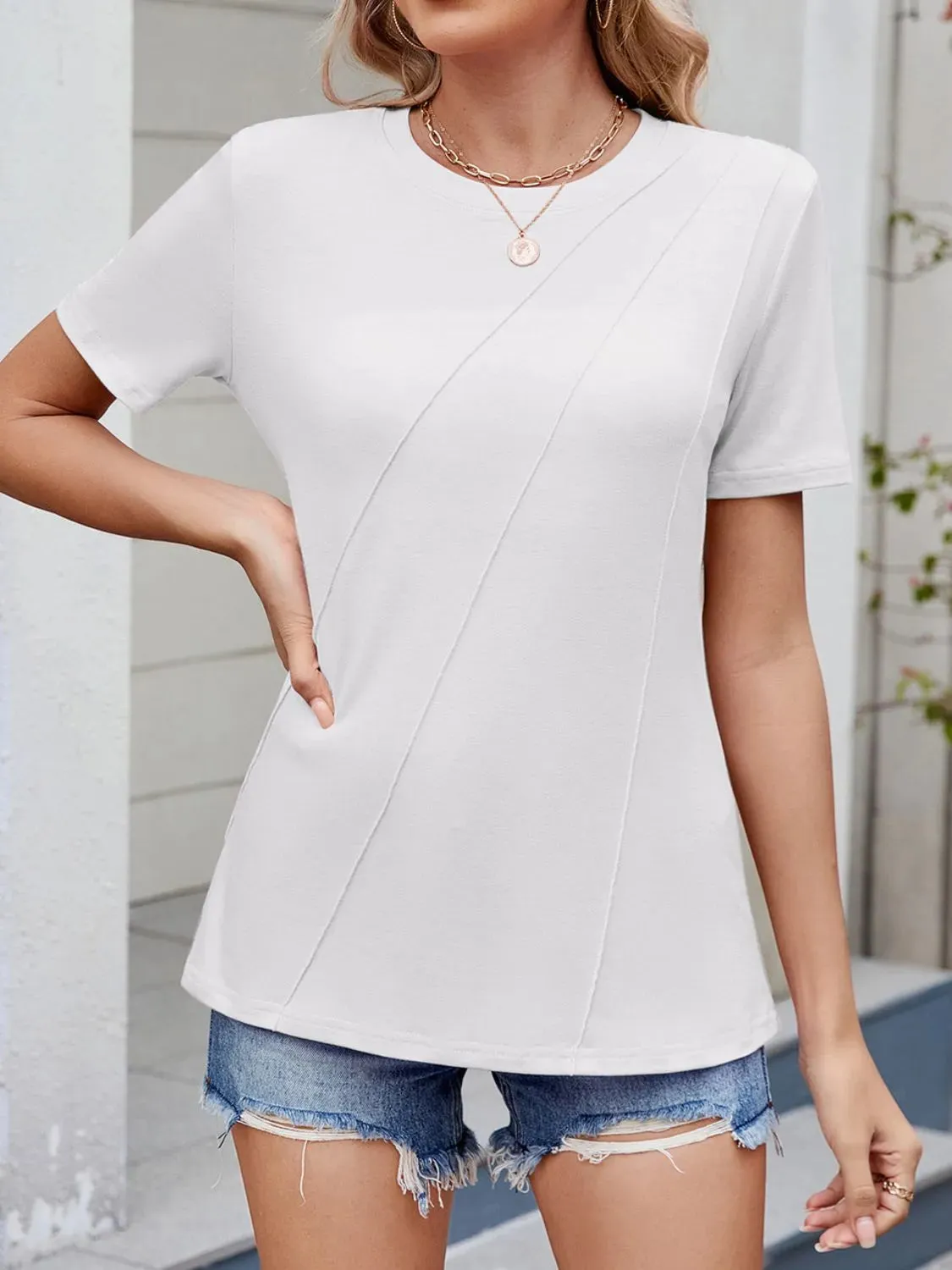 Round Neck Short Sleeve T-Shirt sold by Charming Charlie product image thumbnail 3