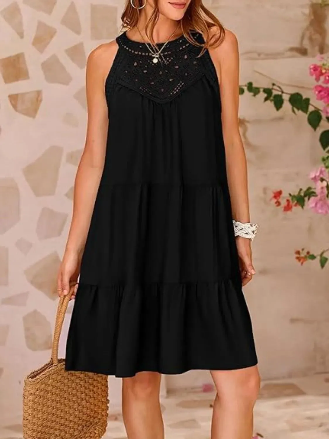 Ruffled Hem Lace Sleeveless Dress sold by Charming Charlie product image thumbnail 5