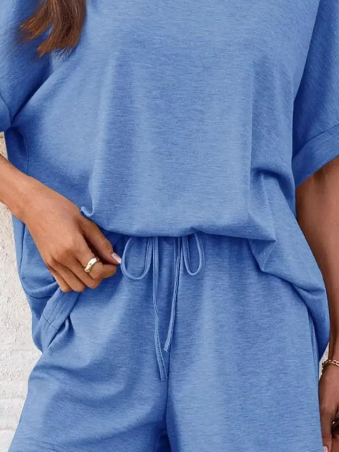 Round Neck Short Sleeve Top and Shorts Set sold by Charming Charlie product image thumbnail 3