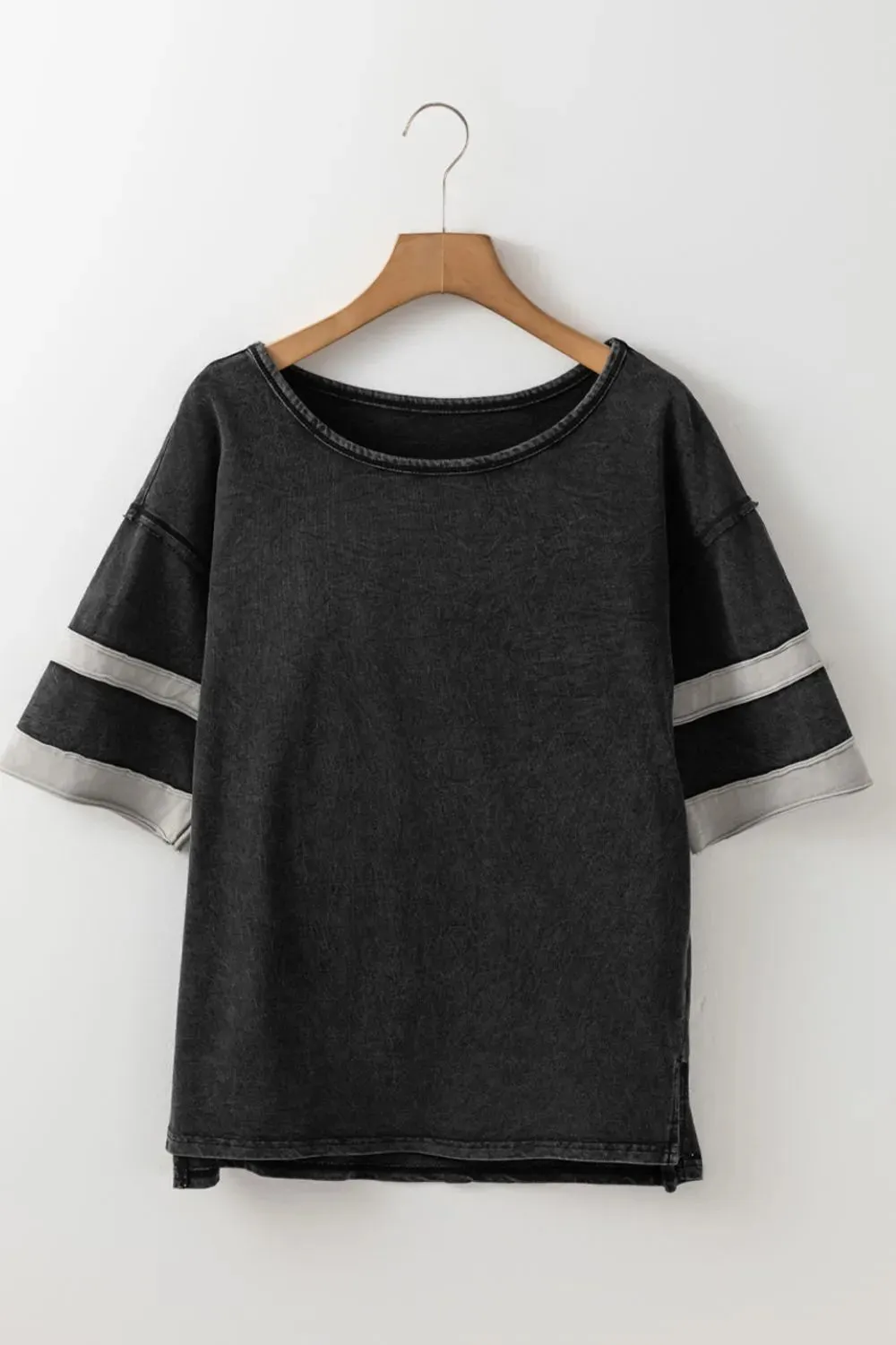 Contrast Round Neck Half Sleeve T-Shirt sold by Charming Charlie product image thumbnail 4