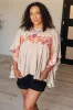 Isabel Embroidered Tunic in Mocha sold by Charming Charlie