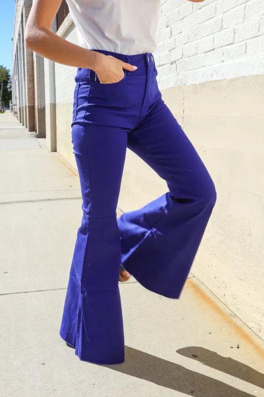 All You Need Sapphire High Waist Flare Leg Denim Jeans sold by Charming Charlie