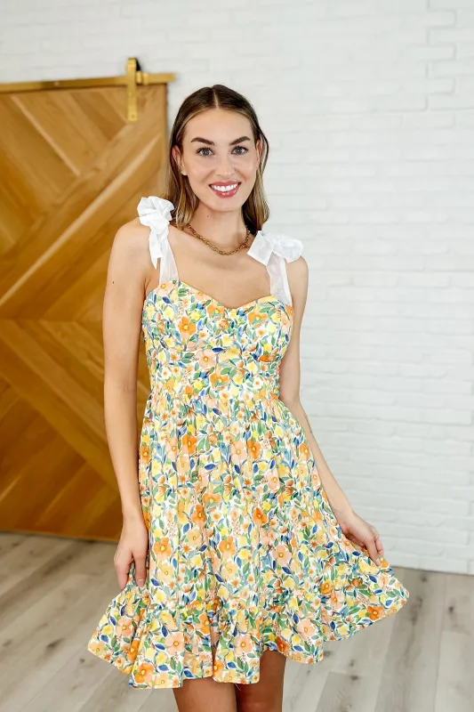 Miss Frills A Lot Flare Mini Dress in Orange sold by Charming Charlie