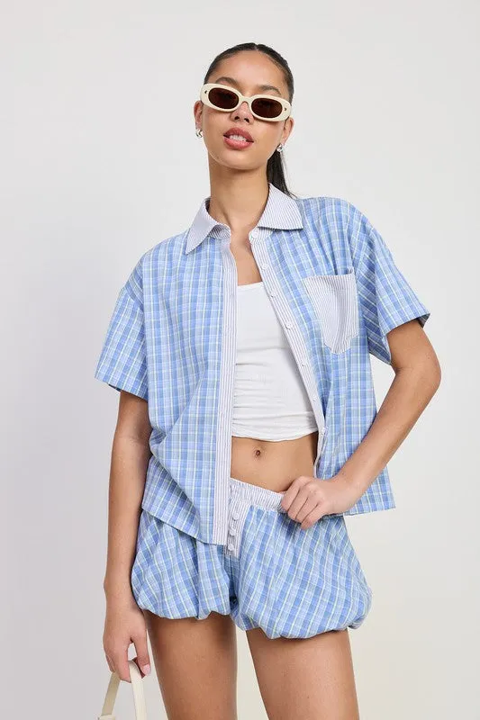 BUBBLE HEM SHORTS WITH ELASTIC WAIST sold by Charming Charlie product image thumbnail 4