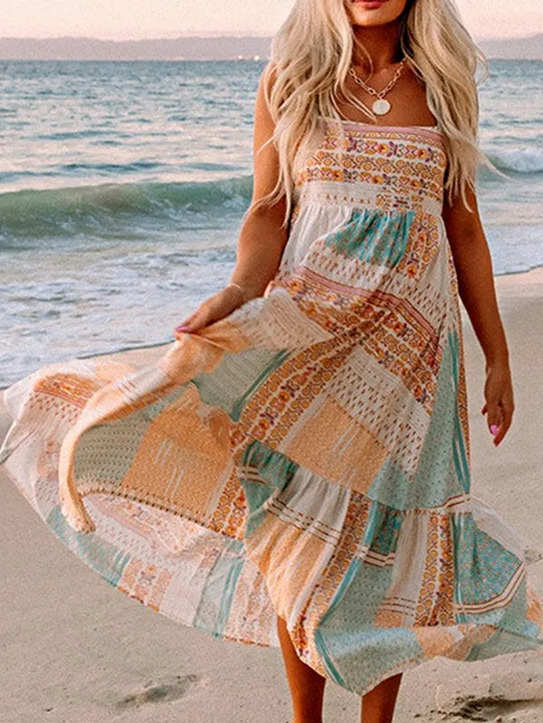 Mint Boho Patchwork Print Square Neck Sundress sold by Charming Charlie product image thumbnail 2