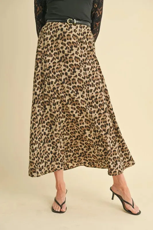 Aemi+Co Leopard Midi Skirt sold by Charming Charlie
