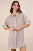 VERY J Pleated Detail Button Down Mini Dress sold by Charming Charlie