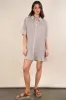 VERY J Pleated Detail Button Down Mini Dress sold by Charming Charlie