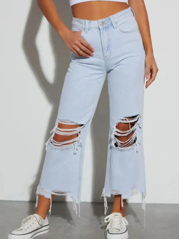 Distressed Raw Hem Jeans sold by Charming Charlie