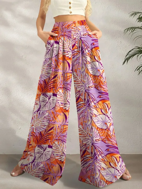 Printed Wide Leg Pants sold by Charming Charlie