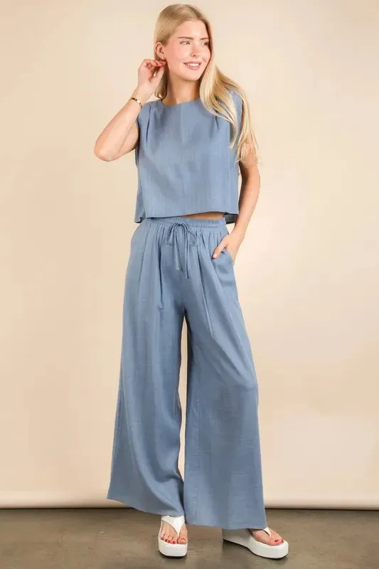 VERY J Solid Woven Top & Pants Set sold by Charming Charlie