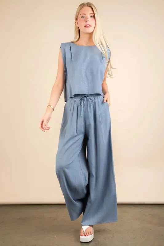 VERY J Solid Woven Top & Pants Set sold by Charming Charlie product image thumbnail 5