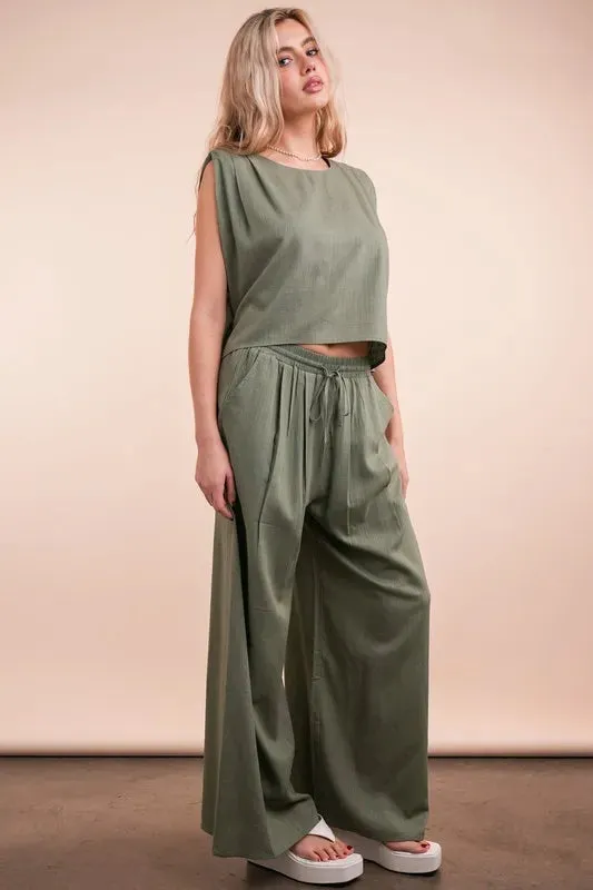 VERY J Solid Woven Top & Pants Set sold by Charming Charlie product image thumbnail 2
