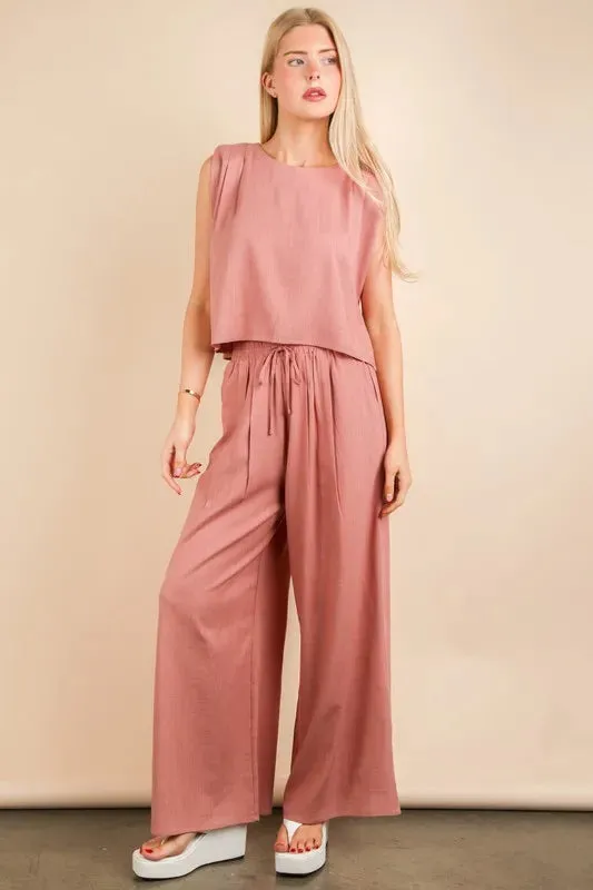 VERY J Solid Woven Top & Pants Set sold by Charming Charlie