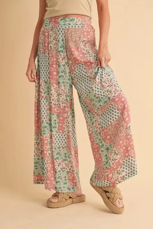 Aemi+Co Printed Wide Leg Pants sold by Charming Charlie