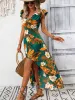 High-Low Printed Cap Sleeve Maxi Dress sold by Charming Charlie
