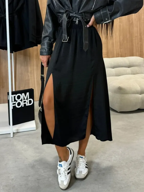 Slit Elastic Waist Skirt sold by Charming Charlie