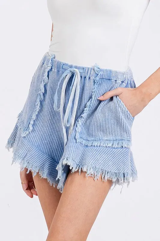 SAGE + FIG Mineral Washed Vintage Raw Hem Shorts sold by Charming Charlie