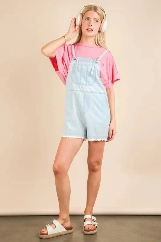 VERY J Mineral Washed Denim Casual Romper sold by Charming Charlie