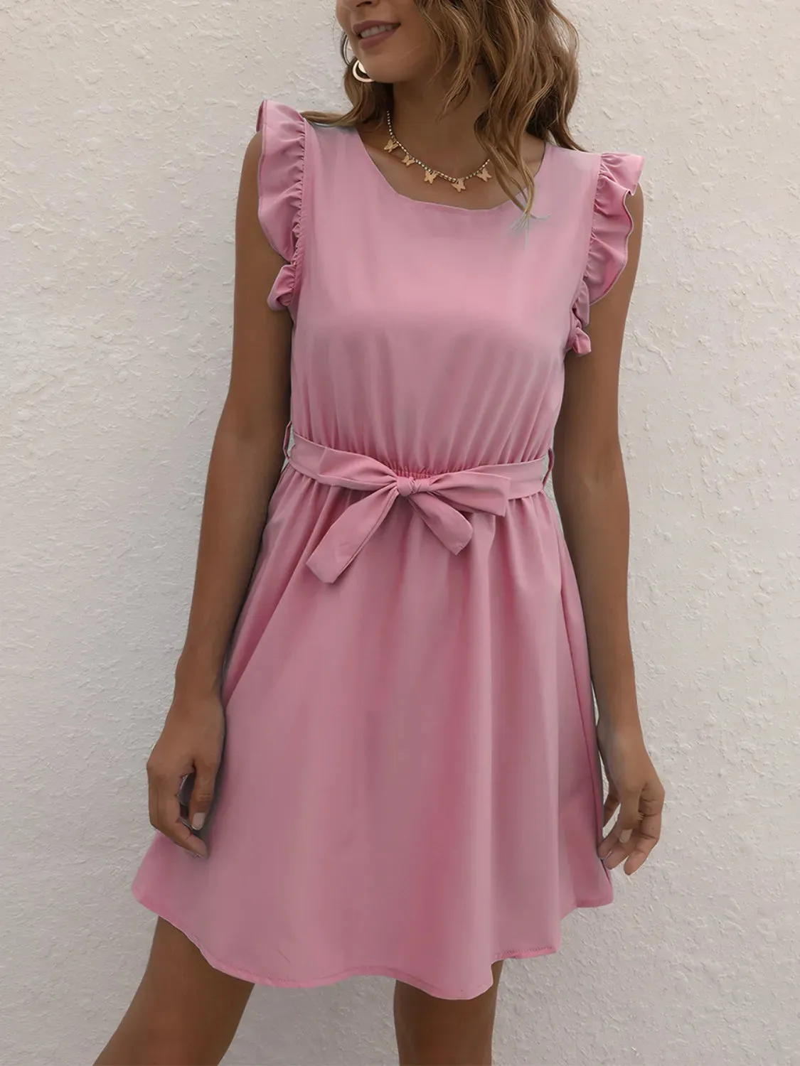 Round Neck Cap Sleeve Mini Dress sold by Charming Charlie product image thumbnail 4