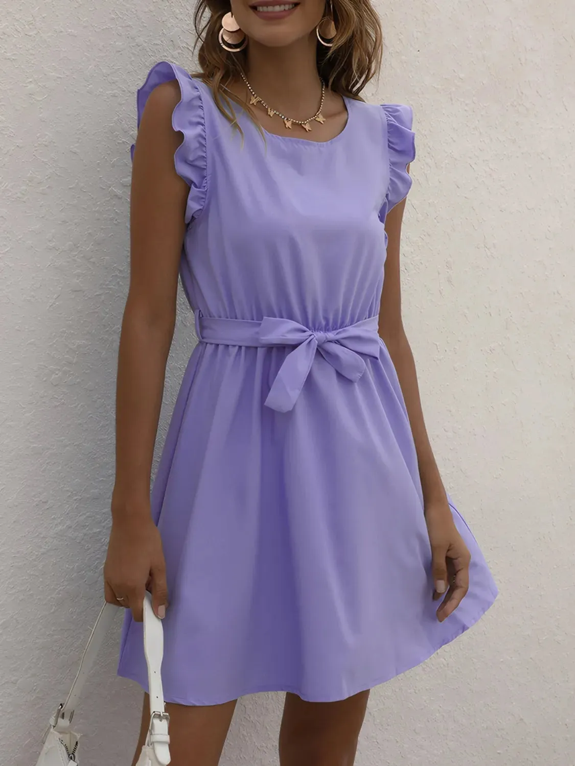 Round Neck Cap Sleeve Mini Dress sold by Charming Charlie product image thumbnail 2