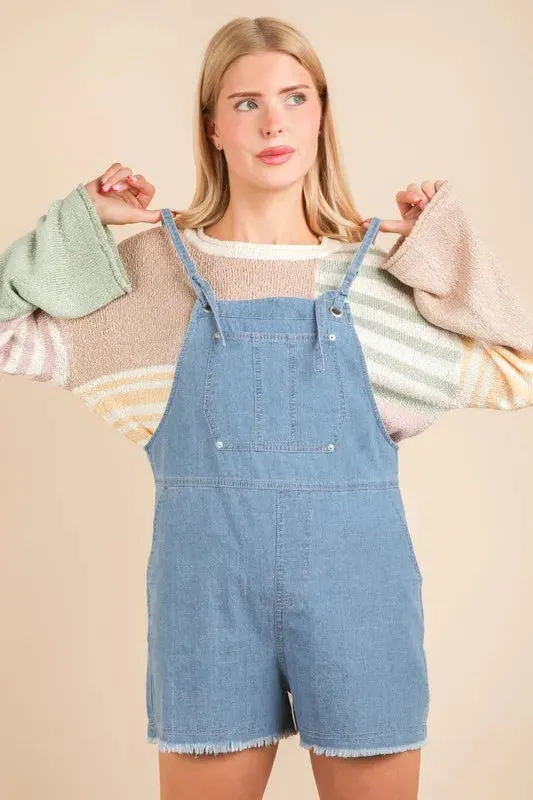 VERY J Mineral Washed Denim Casual Romper sold by Charming Charlie product image thumbnail 3