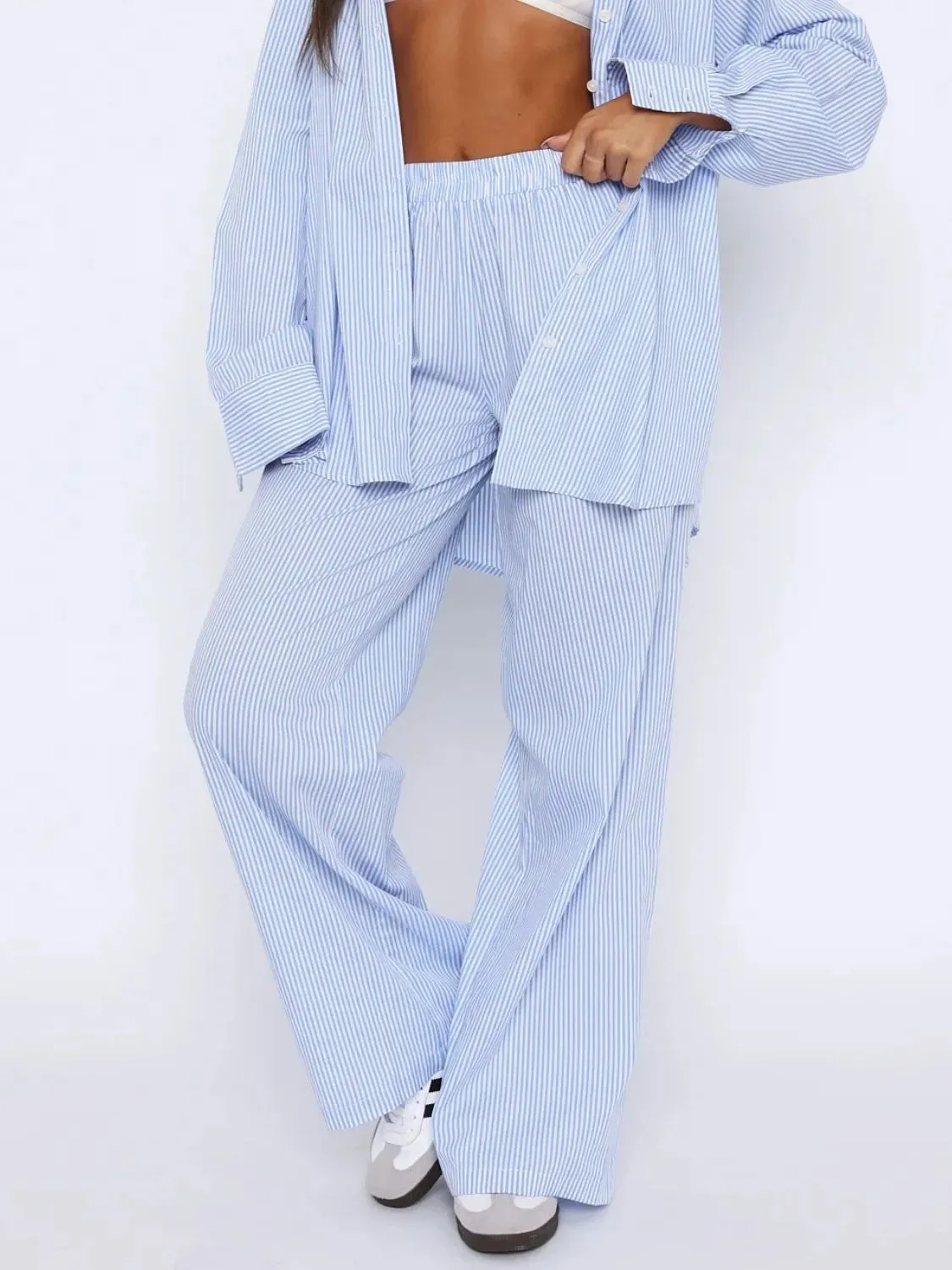 Pocketed Striped Wide Leg Pants sold by Charming Charlie product image thumbnail 2