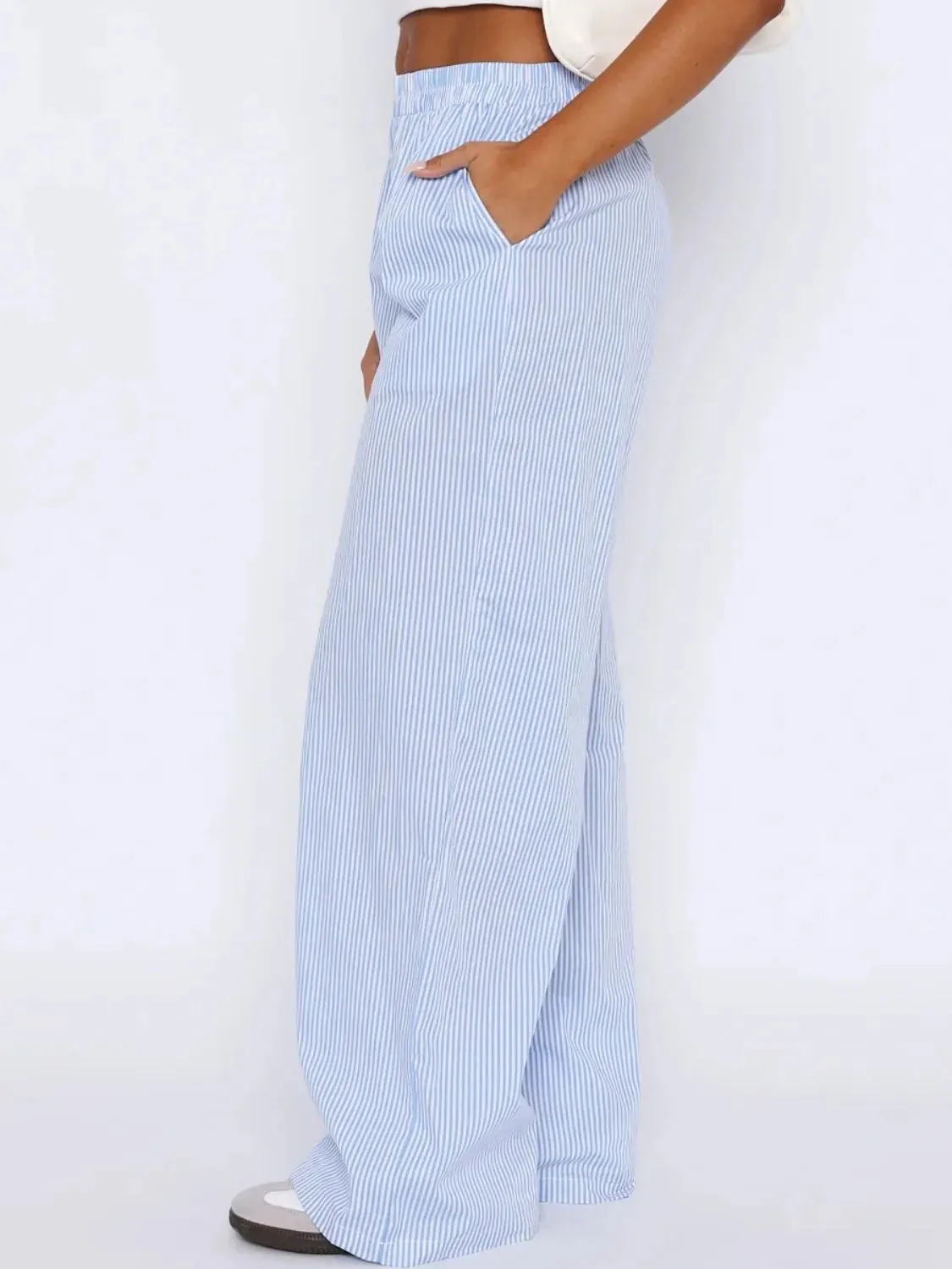 Pocketed Striped Wide Leg Pants sold by Charming Charlie product image thumbnail 4