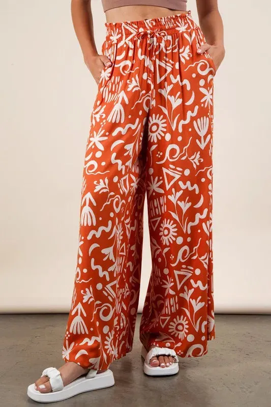VERY J Printed Wide Leg Pants sold by Charming Charlie