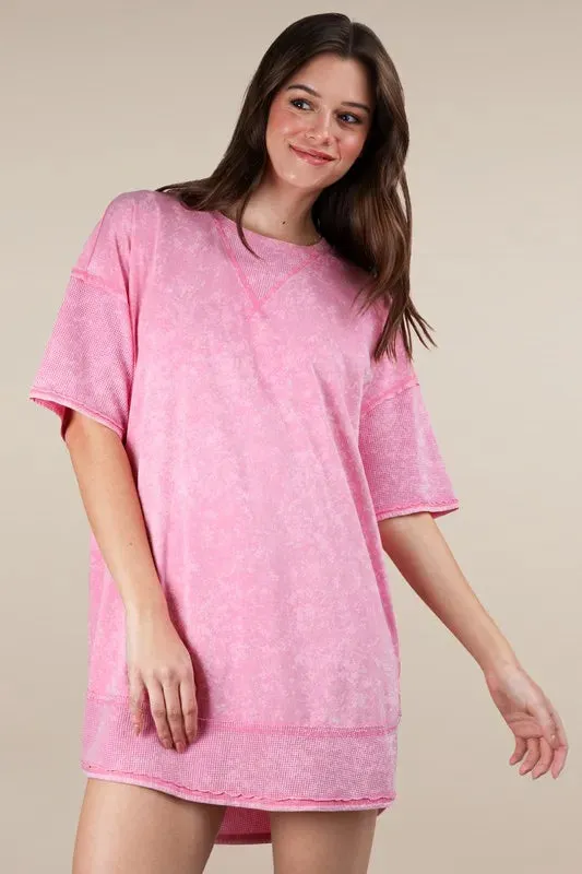 VERY J Plus Size Mineral Washed Comfy Casual Knit Mini Dress sold by Charming Charlie product image thumbnail 5