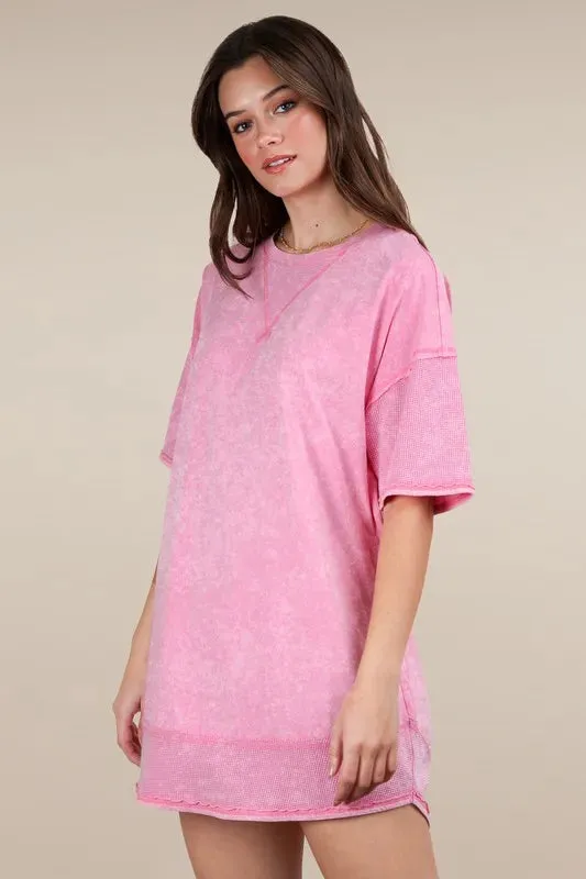 VERY J Plus Size Mineral Washed Comfy Casual Knit Mini Dress sold by Charming Charlie product image thumbnail 2