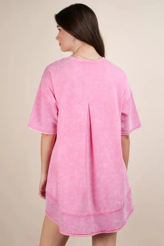 VERY J Plus Size Mineral Washed Comfy Casual Knit Mini Dress sold by Charming Charlie product image thumbnail 3