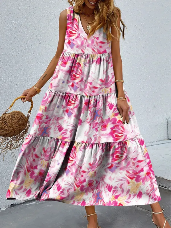 Floral Tiered Maxi Tank Dress sold by Charming Charlie