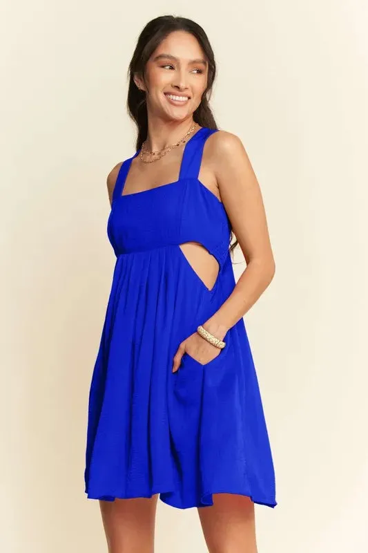 Davi & Dani Washed Satin Cutout Skirt Bandeau Mini Dress sold by Charming Charlie
