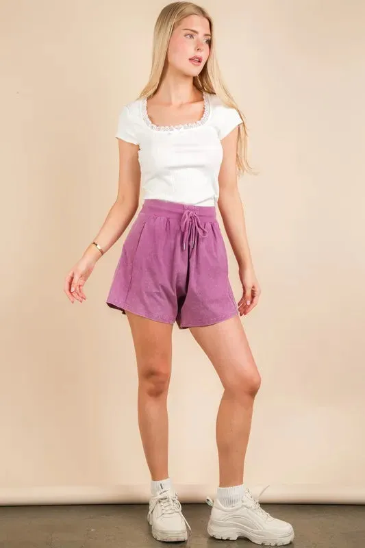 VERY J Mineral Washed Comfy Baggy Shorts sold by Charming Charlie