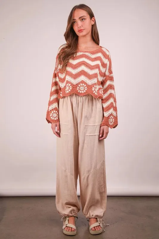 VERY J Wide Leg Gauze Solid Pants sold by Charming Charlie product image thumbnail 4