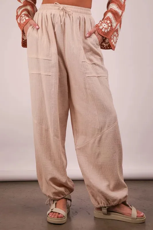VERY J Wide Leg Gauze Solid Pants sold by Charming Charlie