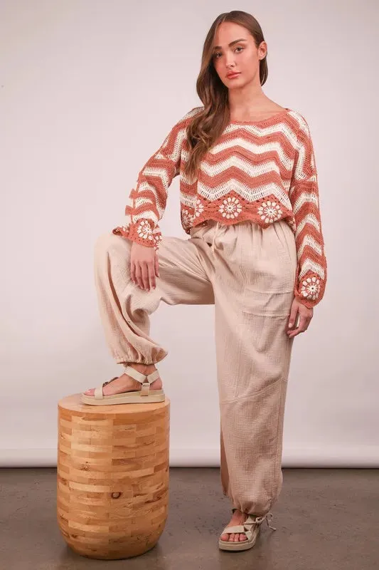 VERY J Wide Leg Gauze Solid Pants sold by Charming Charlie product image thumbnail 5