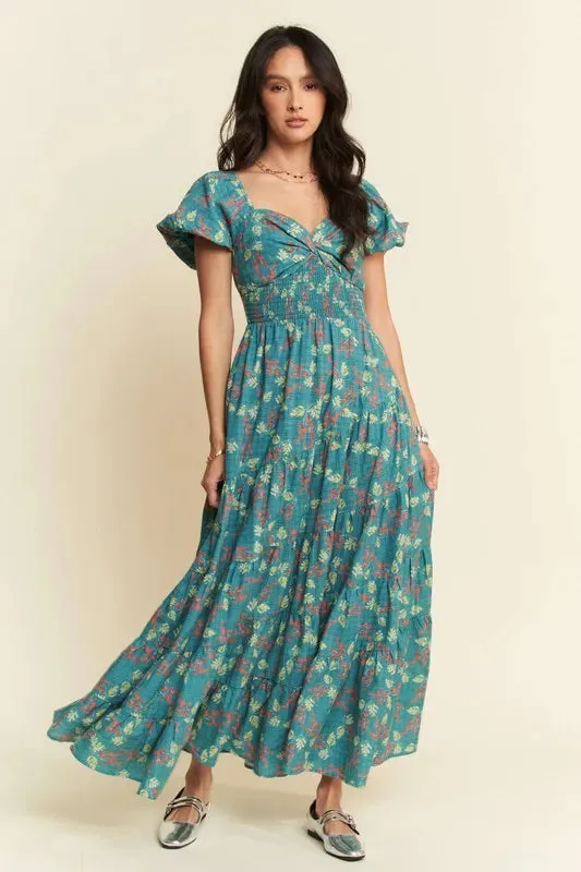 Davi & Dani Lightweight Sweetheart Neck Textured Tiered Maxi Dress sold by Charming Charlie product image thumbnail 2