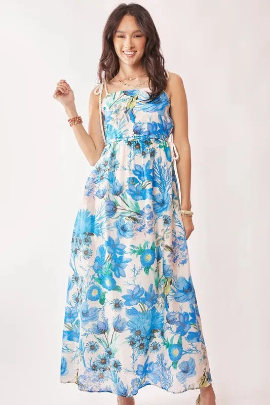 Davi & Dani Tropical Boho Printed Detail Cut Out Maxi Dress sold by Charming Charlie