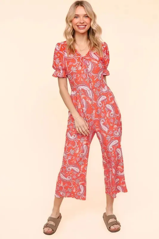 Haptics Flora Knit Spring Jumpsuit With Side Pockets sold by Charming Charlie