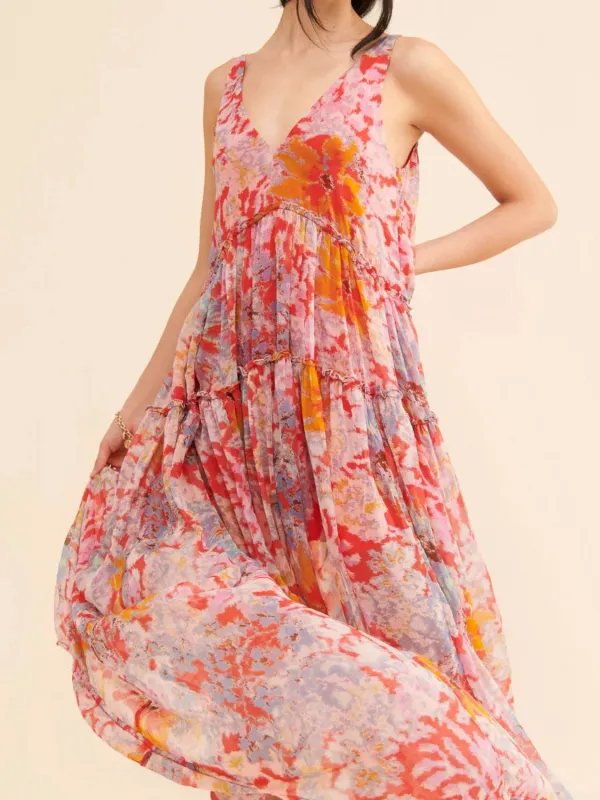 Printed V-Neck Sleeveless Dress sold by Charming Charlie