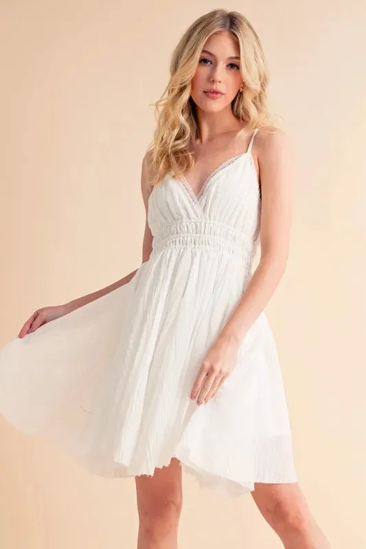 Aemi+Co Lace Detail Mini Cami Dress sold by Charming Charlie