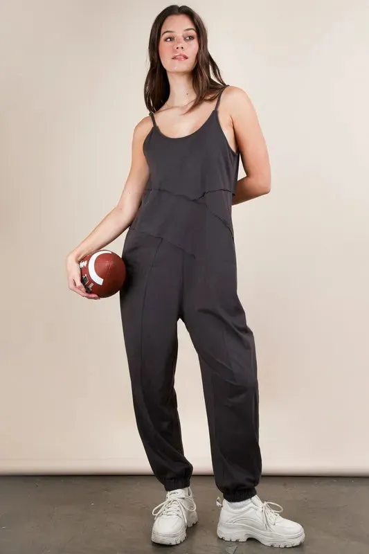 VERY J Sleeveless Knit Comfy Casual Jumpsuit sold by Charming Charlie