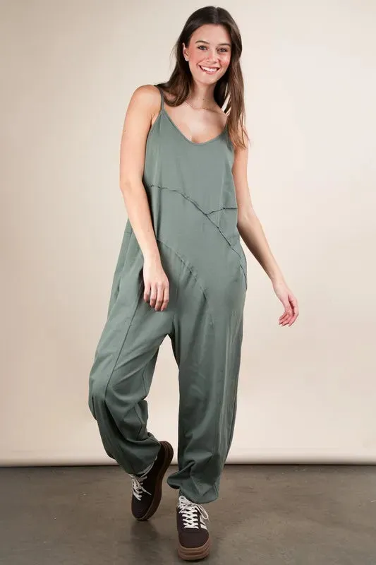 VERY J Sleeveless Knit Comfy Casual Jumpsuit sold by Charming Charlie
