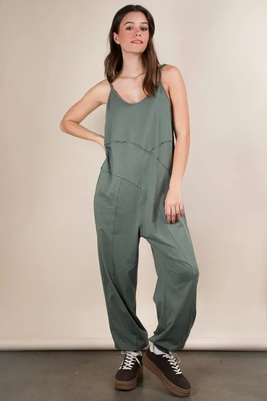 VERY J Sleeveless Knit Comfy Casual Jumpsuit sold by Charming Charlie product image thumbnail 4