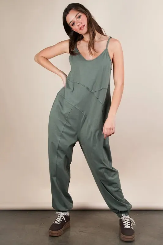 VERY J Sleeveless Knit Comfy Casual Jumpsuit sold by Charming Charlie product image thumbnail 5