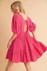 Aemi+Co Tied Back Ruffled Short Sleeve Mini Dress sold by Charming Charlie