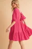 Aemi+Co Tied Back Ruffled Short Sleeve Mini Dress sold by Charming Charlie