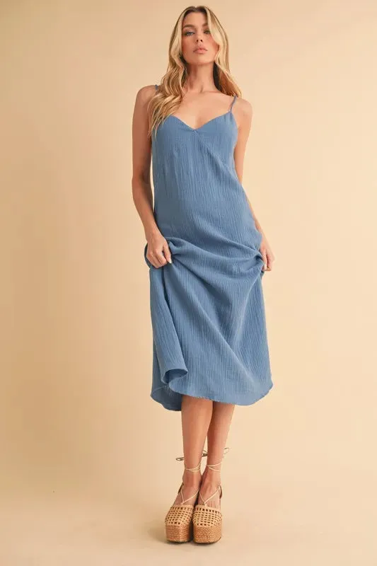 Aemi+Co Side Button Midi Cami Dress sold by Charming Charlie